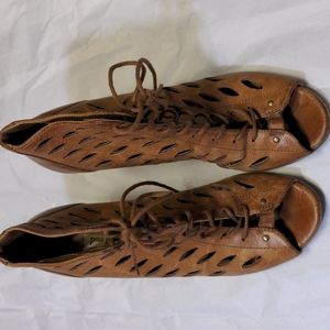Paul Green Lace Up Open Toed Booties